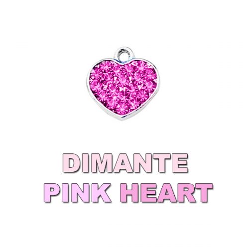Charm Dimante Pink Heart