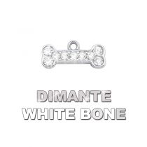Charm Bone White Dimante