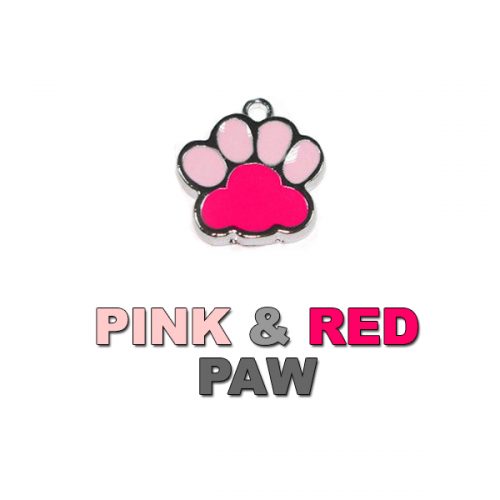 Charm Pink and Red Paw